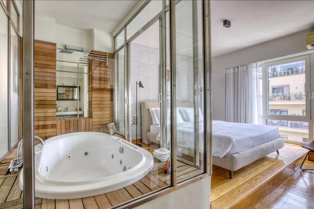 Apartamento Sunny Luxury Loft,Stunning Acropolis View, Jacuzzi Atenas Exterior foto